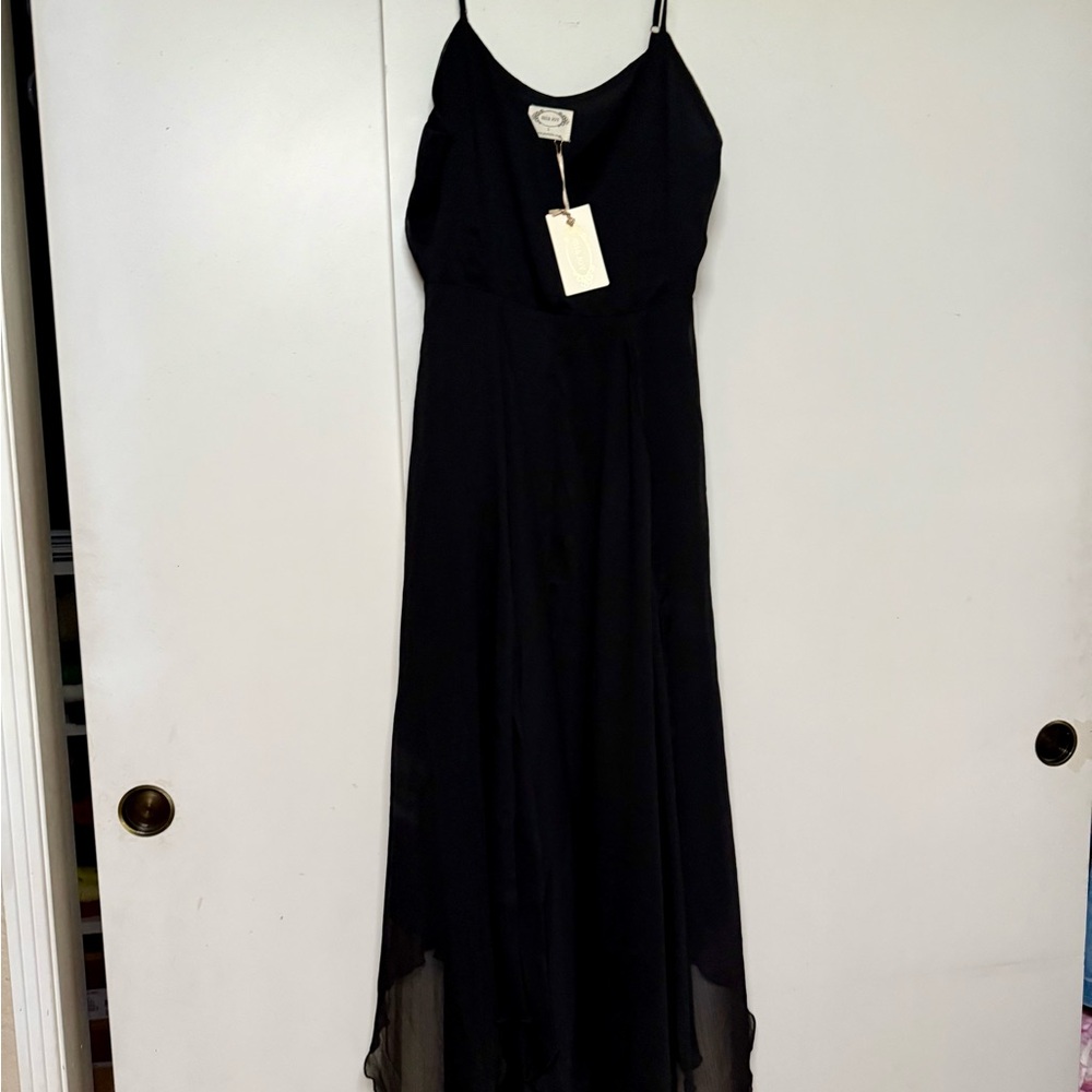Joyfolie Black Spaghetti Strap Maxi Sundress